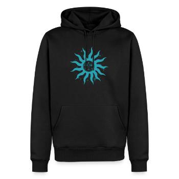 sun face yoga simple shape symbol summer - Men’s Premium Organic Hoodie - black - Front - Nico (187cm)
