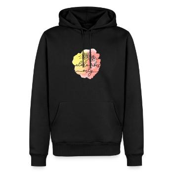 Nur Aloha-Vibes - Männer Premium Bio Hoodie - Schwarz - Vorne - Nico (187cm)