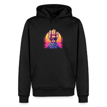 Synthwave Boy Sunset - Sweat à capuche Premium bio Homme - noir - Devant - Nico (187cm)