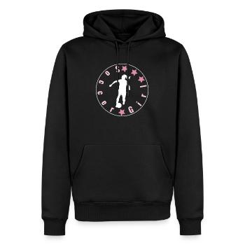 Fußball Mädchen, Frauenfußball, Frauenfußball, Sport - Männer Premium Bio Hoodie - Schwarz - Vorne - Nico (187cm)