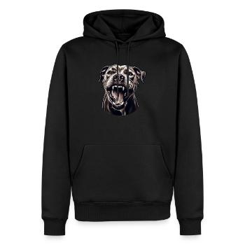 Pitbull – Force et loyauté en un - Sweat à capuche Premium bio Homme - noir - Devant - Nico (187cm)