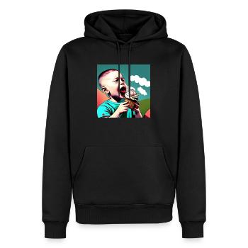 Eis - Männer Premium Bio Hoodie - Schwarz - Vorne - Nico (187cm)