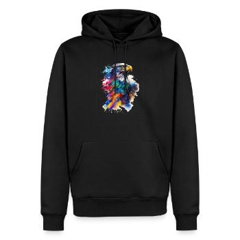 Aquarelle Adler - Sweat à capuche Premium bio Homme - noir - Devant - Nico (187cm)