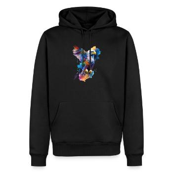 Aquarelle Adler - Sweat à capuche Premium bio Homme - noir - Devant - Nico (187cm)