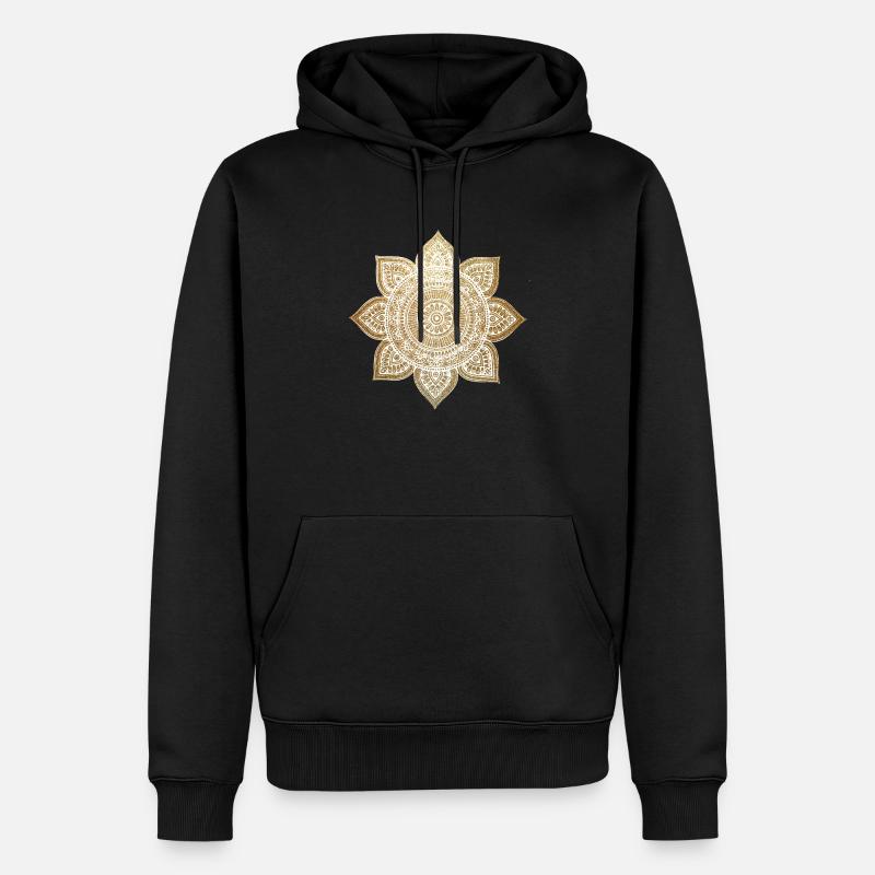 Mandala Gliter - Sweat à capuche Premium bio Homme - noir