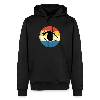 Retro Vintage eye Sunset Design - Sweat à capuche Premium bio Homme - noir - Devant - Nico (187cm)
