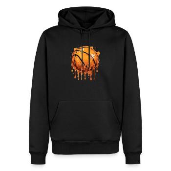 Dripping Basketball Clipart - Men’s Premium Organic Hoodie - black - Front - Nico (187cm)