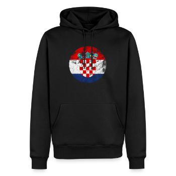 Croatie hrvatska croatie hrv voyage europe zagreb - Sweat à capuche Premium bio Homme - noir - Devant - Nico (187cm)