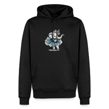 Zouzou l'éléphant au tutu - Sweat à capuche Premium bio Homme - noir - Devant - Nico (187cm)