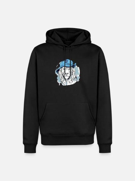 Vikou the Blue Lion - Men’s Premium Organic Hoodie - black