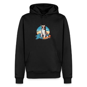 Liko die Pascha-Katze - Männer Premium Bio Hoodie - Schwarz - Vorne - Nico (187cm)