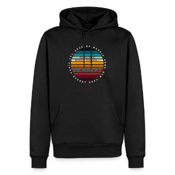 Egal wo Sie sind... - Männer Premium Bio Hoodie - Schwarz - Vorne - Nico (187cm)