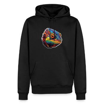 PsychoVisionary - Männer Premium Bio Hoodie - Schwarz - Vorne - Nico (187cm)