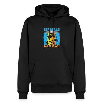 The Beach is my Happy Place - Männer Premium Bio Hoodie - Schwarz - Vorne - Nico (187cm)