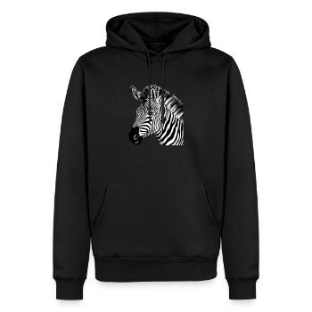 Zebi das Zebra - Männer Premium Bio Hoodie - Schwarz - Vorne - Nico (187cm)