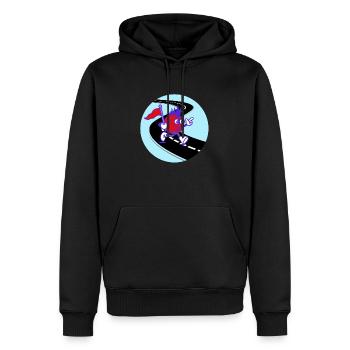 Basketball Straße - Männer Premium Bio Hoodie - Schwarz - Vorne - Nico (187cm)