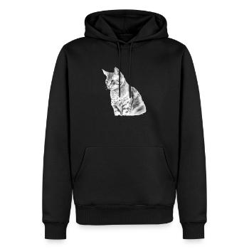 Kili, die Katze - Männer Premium Bio Hoodie - Schwarz - Vorne - Nico (187cm)