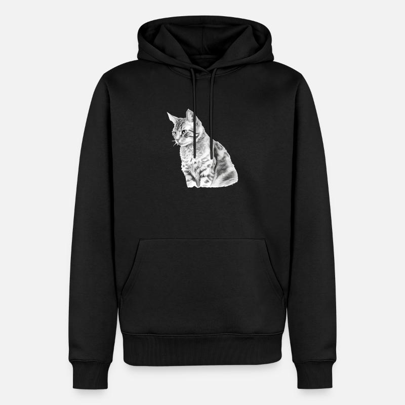 Kili le chat - Sweat à capuche Premium bio Homme - noir