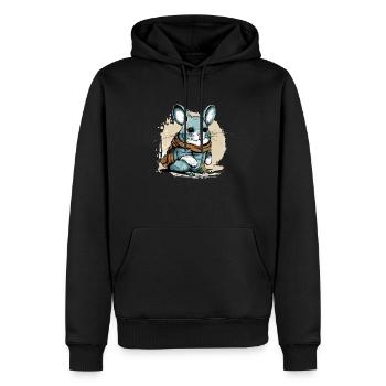Blinki le chinchilla - Sweat à capuche Premium bio Homme - noir - Devant - Nico (187cm)