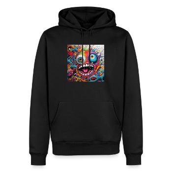 Monster Doodle 1 - Männer Premium Bio Hoodie - Schwarz - Vorne - Nico (187cm)