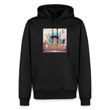 Monster Doodle 3 - Männer Premium Bio Hoodie - Schwarz - Vorne - Nico (187cm)