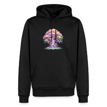 Fairy Tree, tree from fairytale land, fantasy - Men’s Premium Organic Hoodie - black - Front - Nico (187cm)