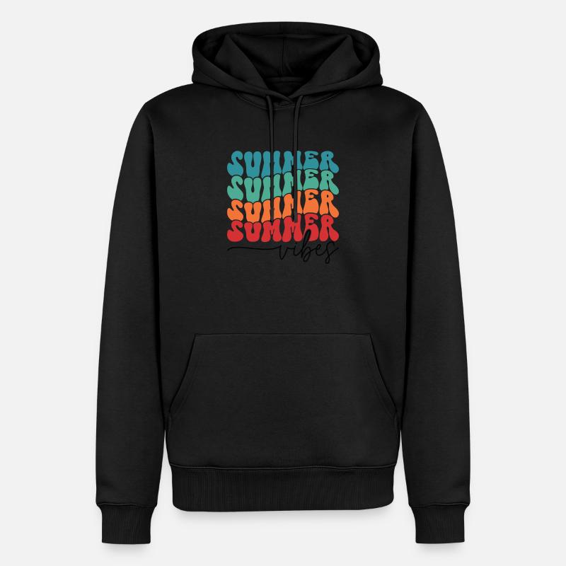 Ambiance estivale soleil d’été plage vacances palmier de mer - Sweat à capuche Premium bio Homme - noir