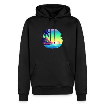 Vacances d’été Sun Palm Beach Palm Island - Sweat à capuche Premium bio Homme - noir - Devant - Nico (187cm)