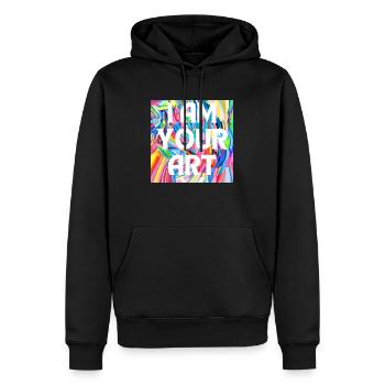 JE SUIS TON ART - Sweat à capuche Premium bio Homme - noir - Devant - Nico (187cm)