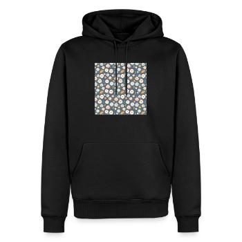 Blumen Nahtloses Muster Blumen Glückliche Blütenkunst - Männer Premium Bio Hoodie - Schwarz - Vorne - Nico (187cm)