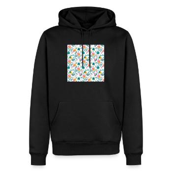 Blumen Nahtloses Muster Blumen Glückliche Blütenkunst - Männer Premium Bio Hoodie - Schwarz - Vorne - Nico (187cm)