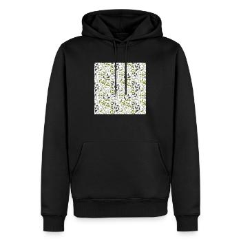 Blätter Nahtloses Muster Blatt Laub Natur Druck - Männer Premium Bio Hoodie - Schwarz - Vorne - Nico (187cm)