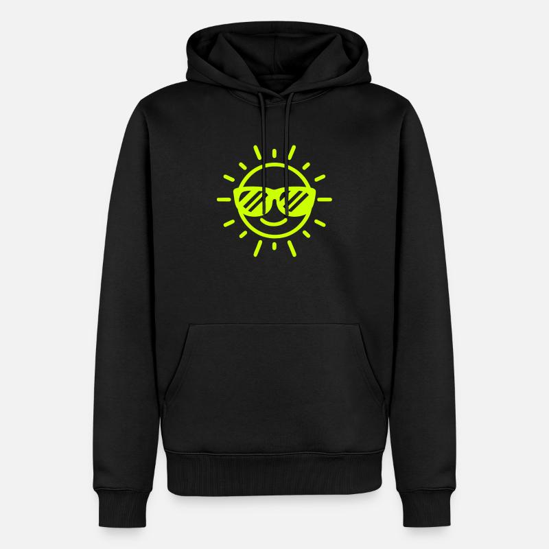Sun Happy Face Yoga - Sweat à capuche Premium bio Homme - noir