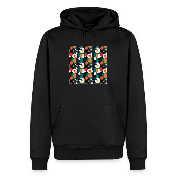 Abstraktes nahtloses Muster formt Linien Moderne Kunst - Männer Premium Bio Hoodie - Schwarz - Vorne - Nico (187cm)