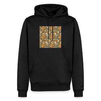Blätter Nahtloses Muster Blatt Laub Natur Druck - Männer Premium Bio Hoodie - Schwarz - Vorne - Nico (187cm)