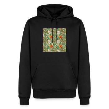 Blumen Nahtloses Muster Blumen Glückliche Blütenkunst - Männer Premium Bio Hoodie - Schwarz - Vorne - Nico (187cm)