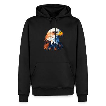 Weißkopfseeadler Portrait für Adler Fans - Männer Premium Bio Hoodie - Schwarz - Vorne - Nico (187cm)