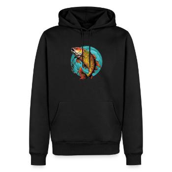 Karpfenangeln Shirt - Männer Premium Bio Hoodie - Schwarz - Vorne - Nico (187cm)
