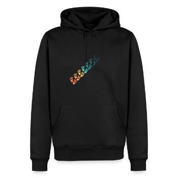 empreinte pieds bébé vintage - Sweat à capuche Premium bio Homme - noir - Devant - Nico (187cm)