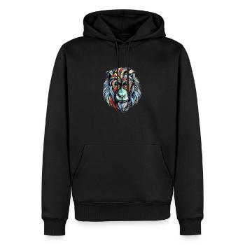 Kajou der Mandrill - Männer Premium Bio Hoodie - Schwarz - Vorne - Nico (187cm)