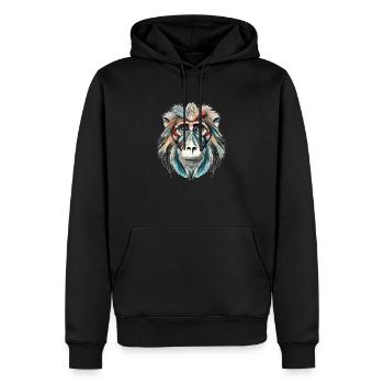 Kiju der Mandrill - Männer Premium Bio Hoodie - Schwarz - Vorne - Nico (187cm)