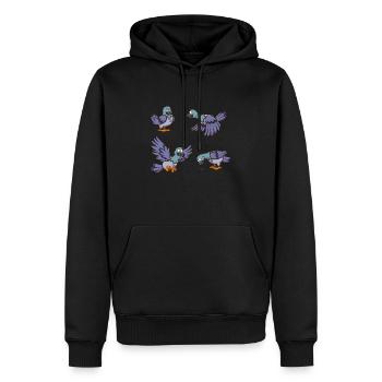 Karikatur-Tauben - Männer Premium Bio Hoodie - Schwarz - Vorne - Nico (187cm)