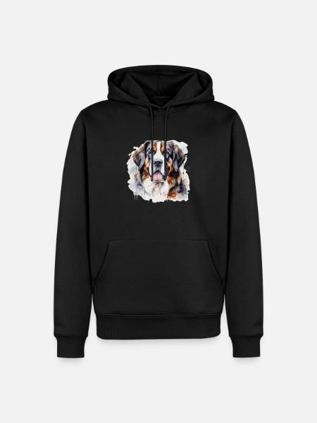 Saint Bernard Dog, Switzerland - Men’s Premium Organic Hoodie - black
