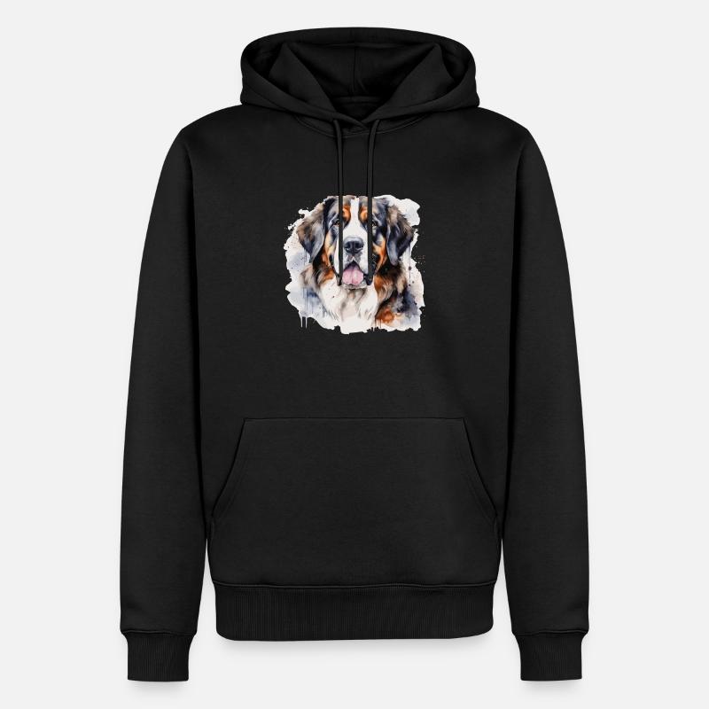 Chien Saint Bernard, suisse - Sweat à capuche Premium bio Homme - noir