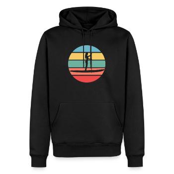 Retro SUP Standup Paddle Board Cadeau d’été - Sweat à capuche Premium bio Homme - noir - Devant - Nico (187cm)