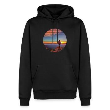 Wandern Bergwanderer Bergwandern Wanderung - Männer Premium Bio Hoodie - Schwarz - Vorne - Nico (187cm)