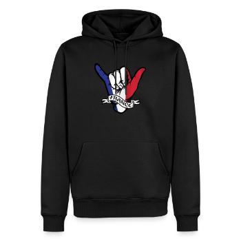 France Shaka - Männer Premium Bio Hoodie - Schwarz - Vorne - Nico (187cm)