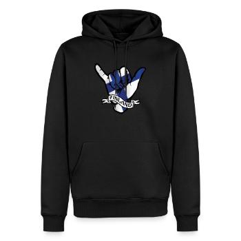 Finland Shaka - Männer Premium Bio Hoodie - Schwarz - Vorne - Nico (187cm)