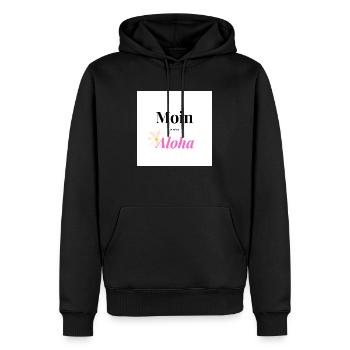 Moin is mien Aloha - Männer Premium Bio Hoodie - Schwarz - Vorne - Nico (187cm)