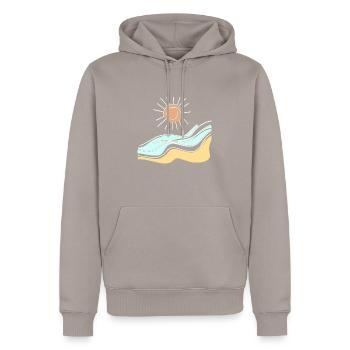 Ambiance estivale - Sweat à capuche Premium bio Homme - taupe - Devant - Nico (187cm)